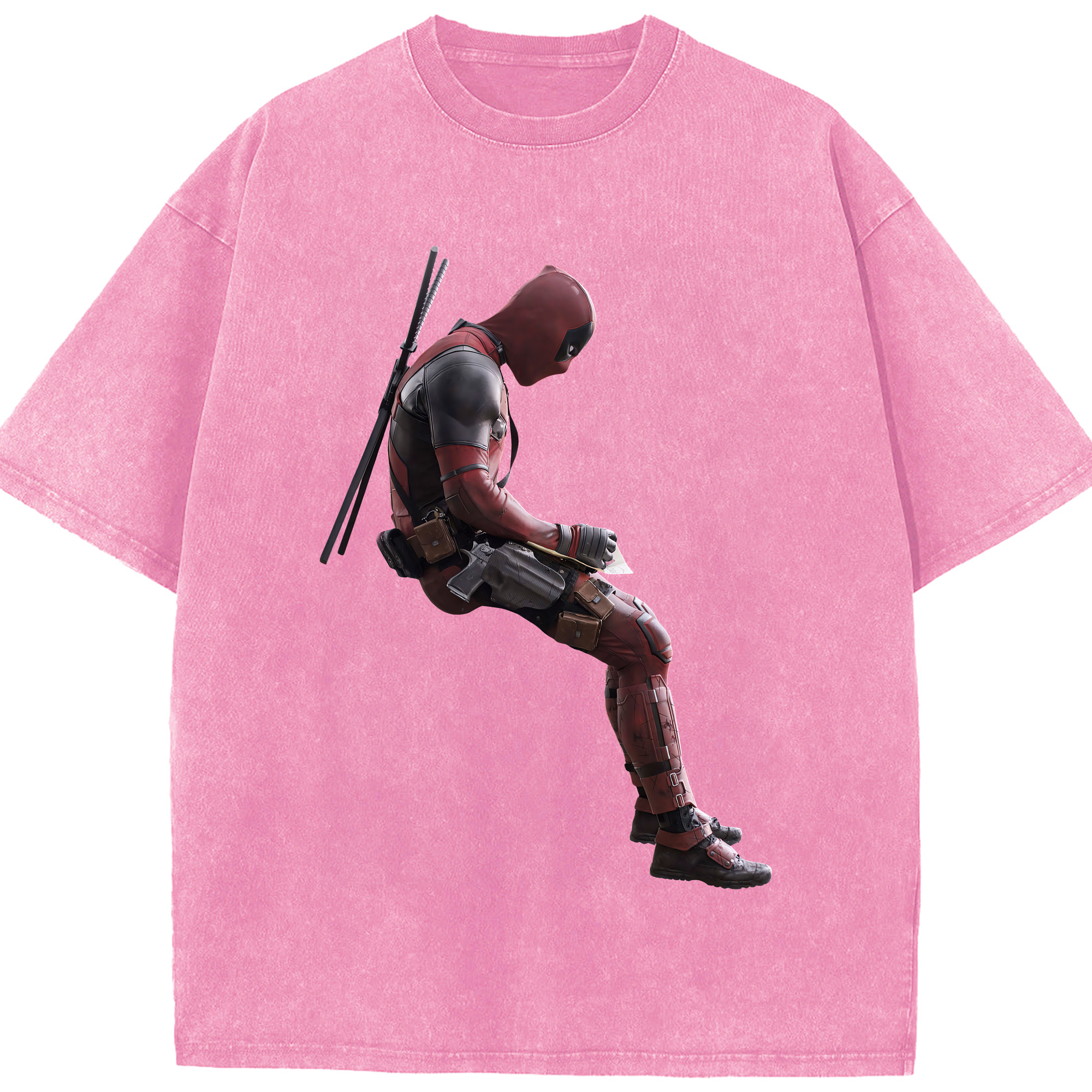 （画像用） Deadpool デッドプール 綿100% ヴィンテージ風 半袖Tシャツ（フロントプリント）